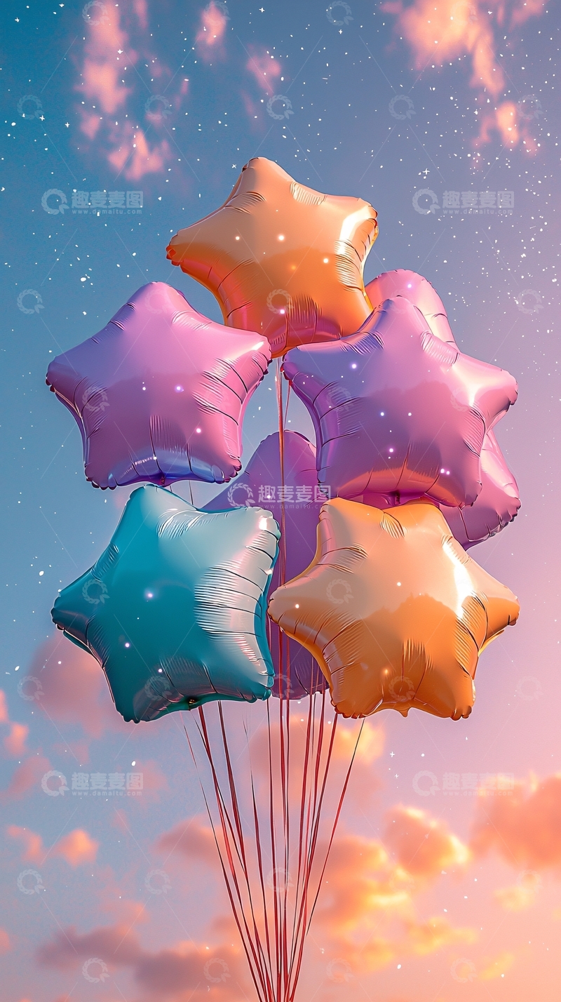 高清大图下载【趣麦麦图】星形气球