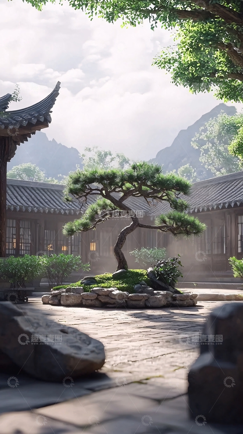 高清大图下载【趣麦麦图】中式庭院
