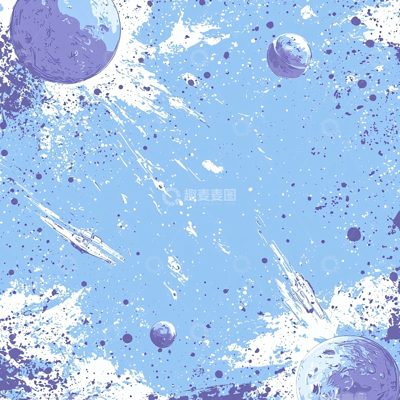 高清大图下载【趣麦麦图】水彩宇宙星空