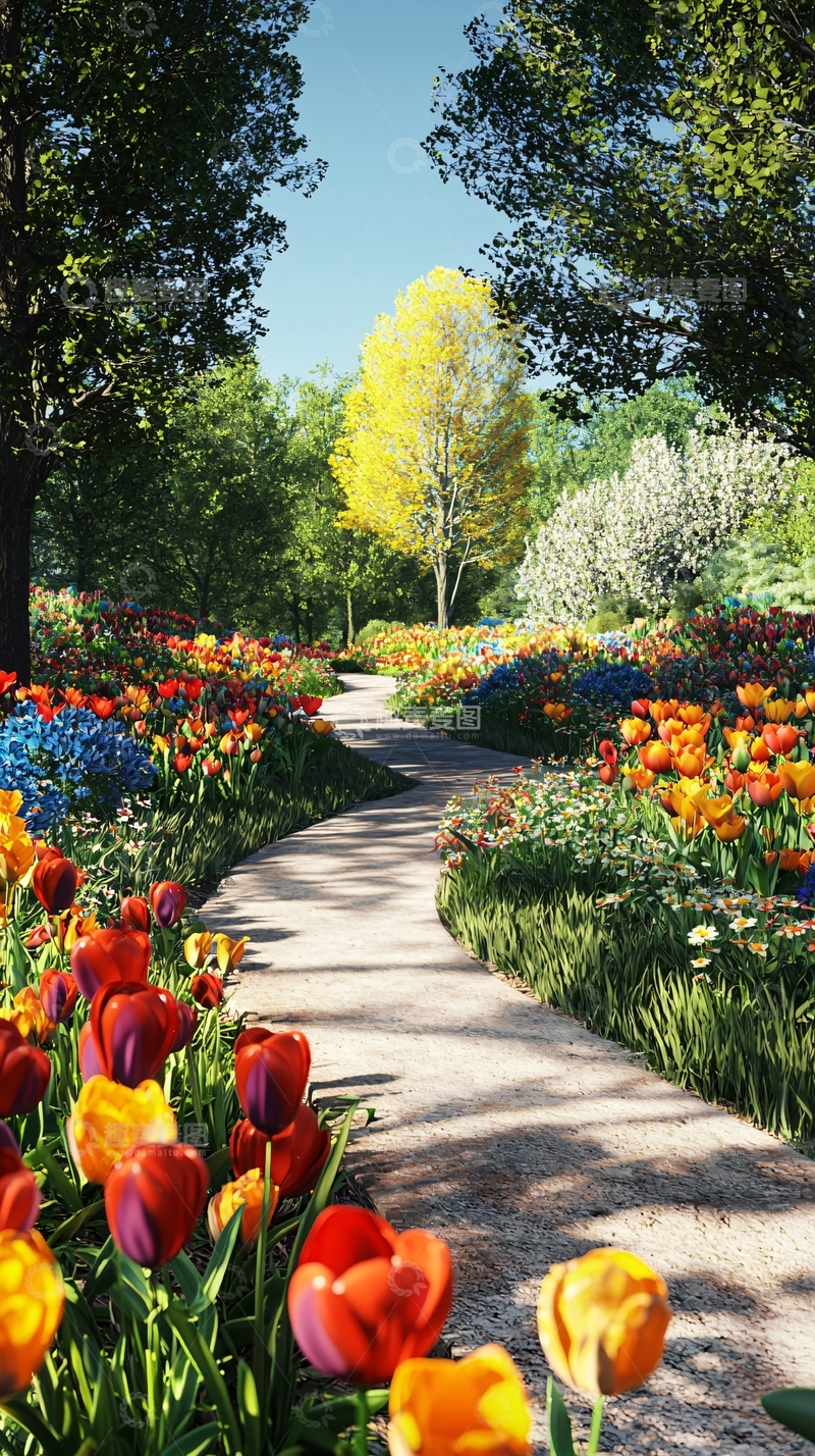 高清大图下载【趣麦麦图】春日花园小径