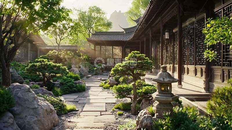 高清大图下载【趣麦麦图】中式庭院