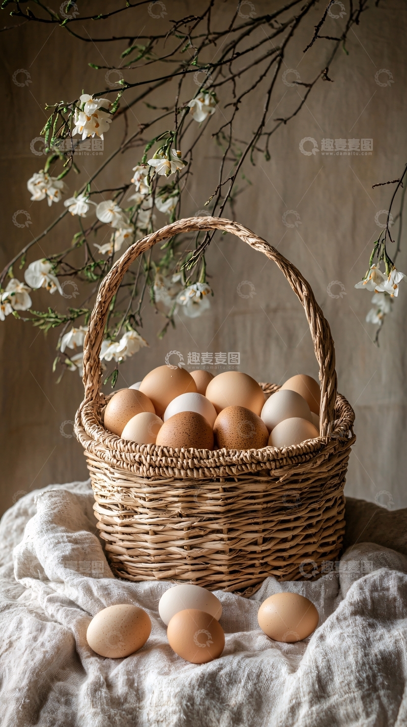 高清大图下载【趣麦麦图】篮子里的鸡蛋