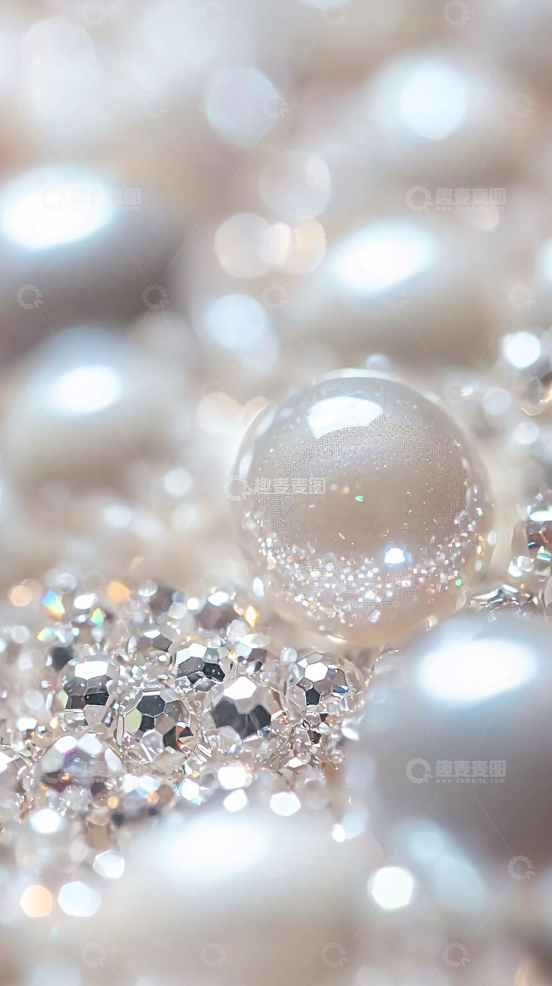 高清大图下载【趣麦麦图】闪亮的珍珠和水晶背景