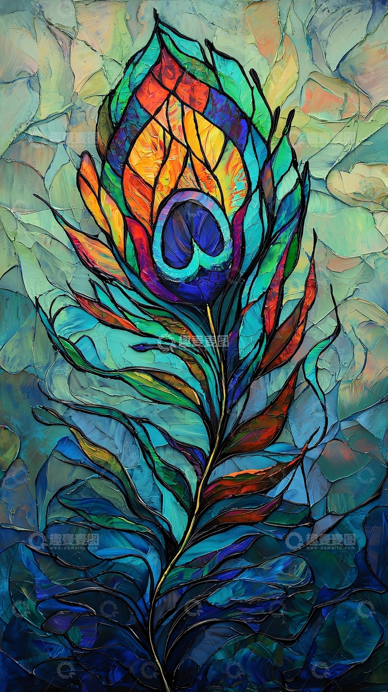 高清大图下载【趣麦麦图】彩色孔雀羽毛