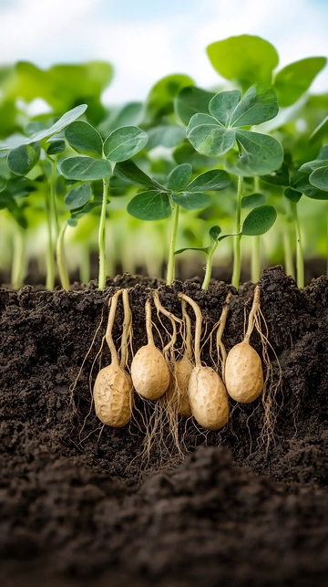 土壤里的花生幼苗