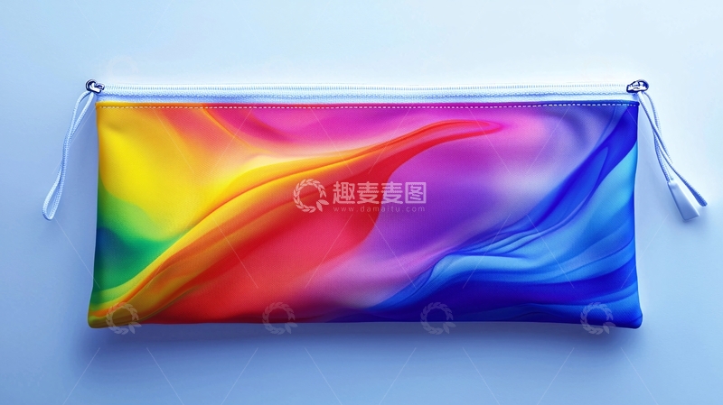 高清大图下载【趣麦麦图】彩虹渐变色拉链包