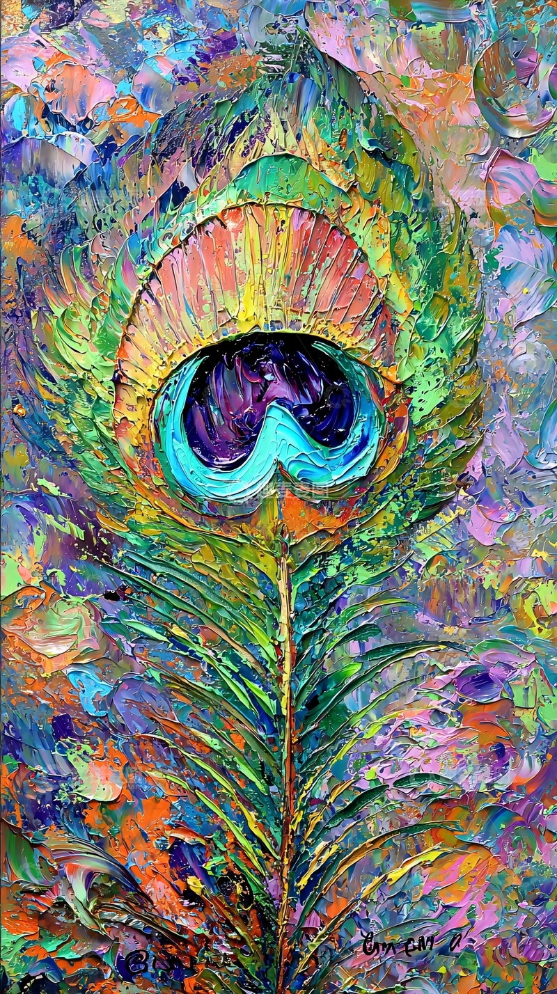 高清大图下载【趣麦麦图】彩色孔雀羽毛