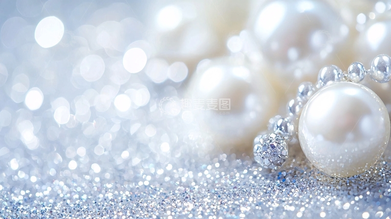 高清大图下载【趣麦麦图】闪耀珍珠项链特写