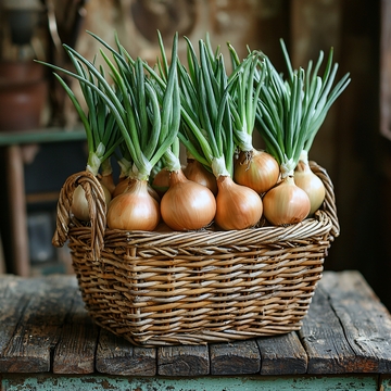 一篮新鲜洋葱