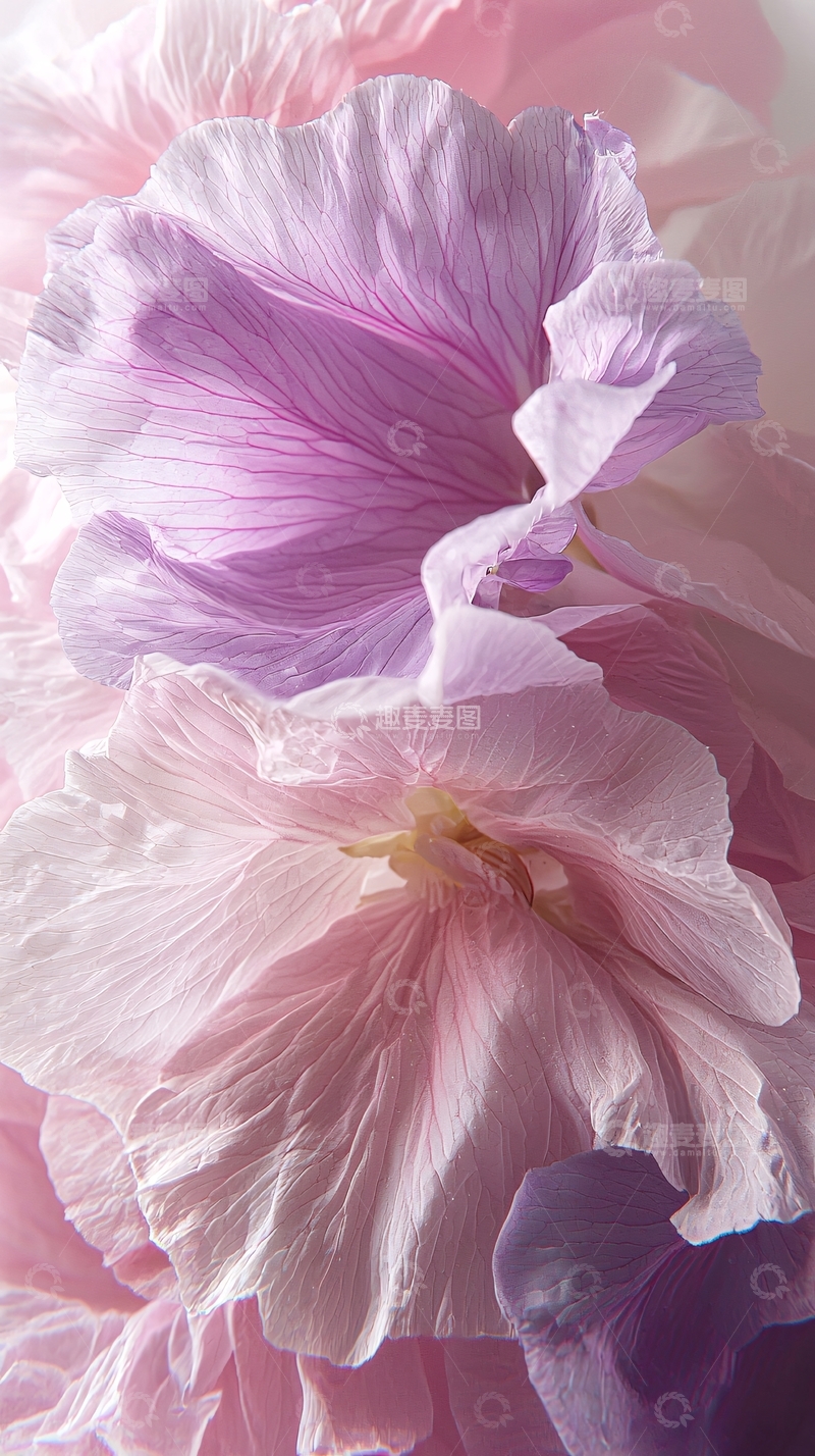 高清大图下载【趣麦麦图】粉色紫色花瓣特写