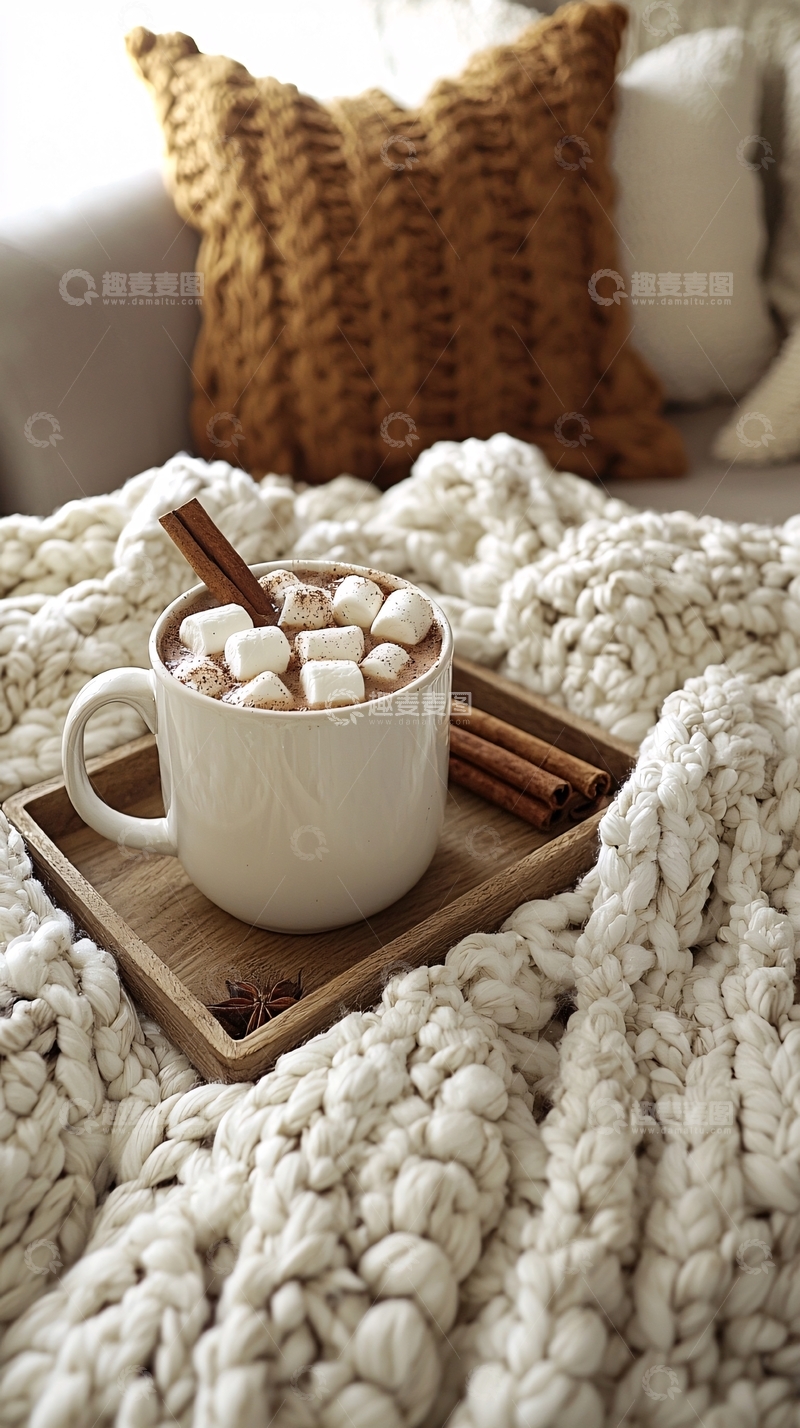 高清大图下载【趣麦麦图】热可可与棉花糖