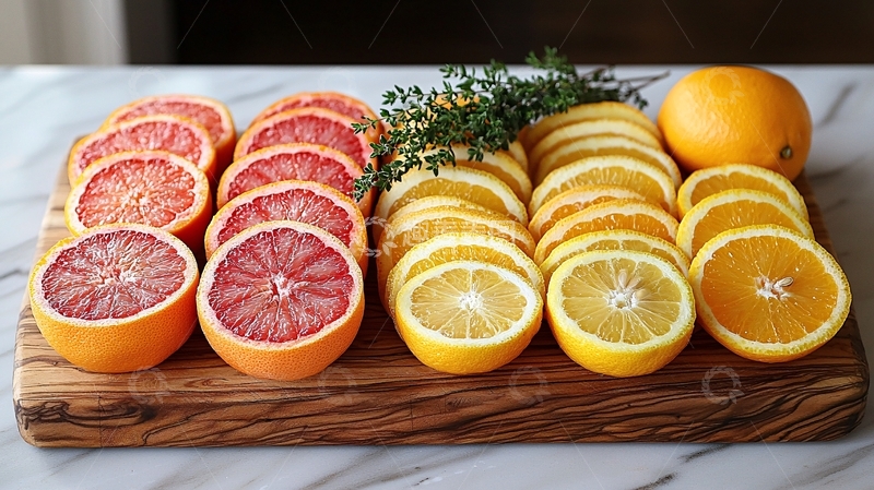 高清大图下载【趣麦麦图】切片柑橘类水果拼盘