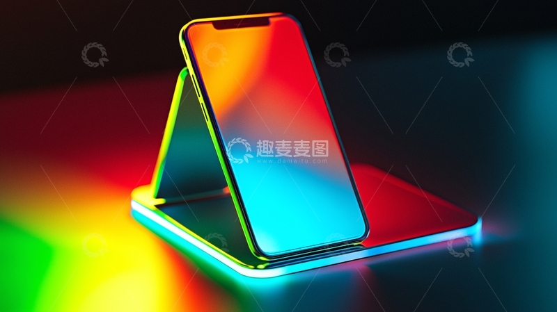 高清大图下载【趣麦麦图】炫彩手机无线充电支架