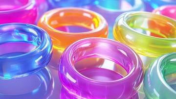 彩色透明塑料戒指