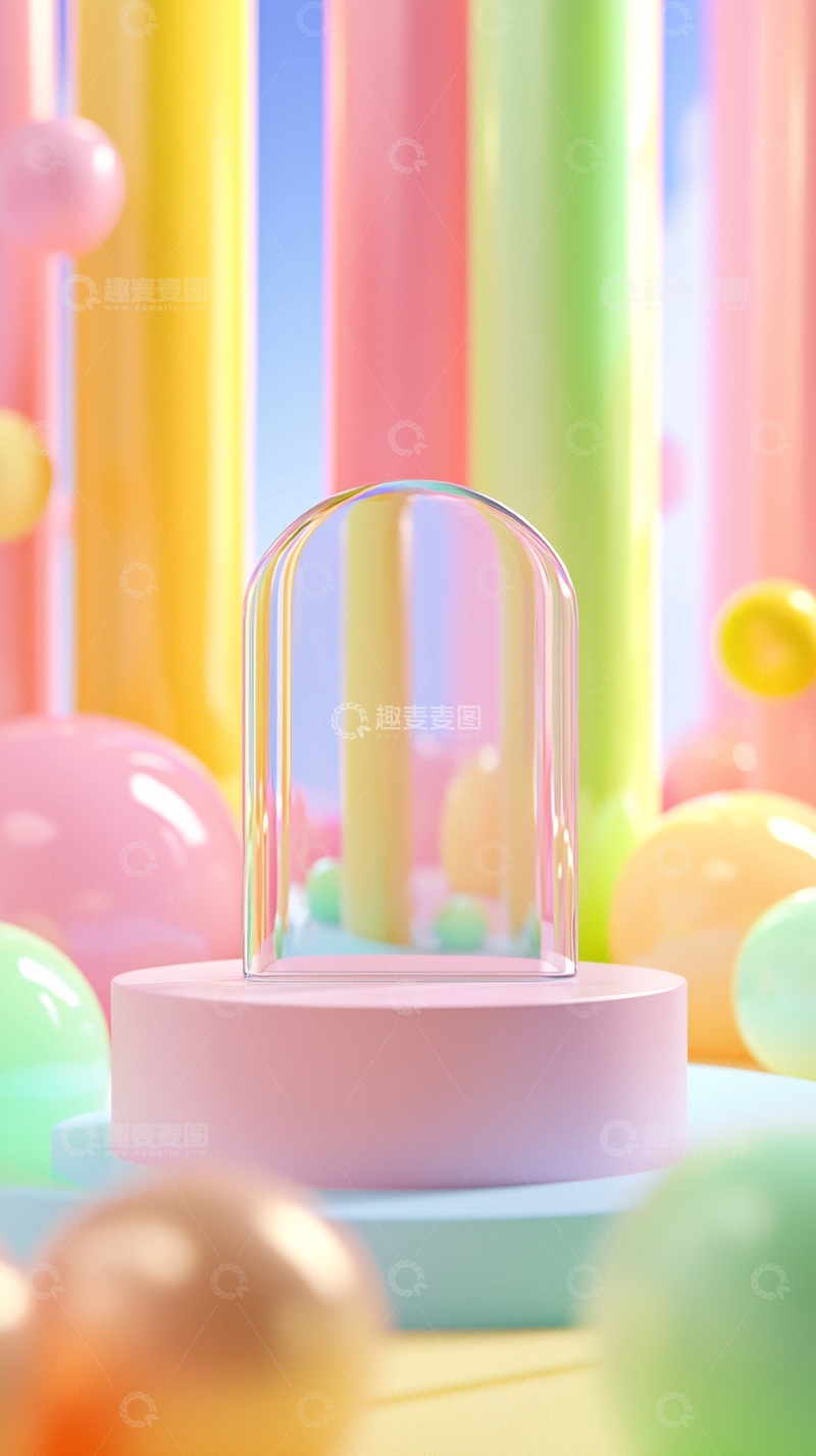 高清大图下载【趣麦麦图】清新彩色几何背景