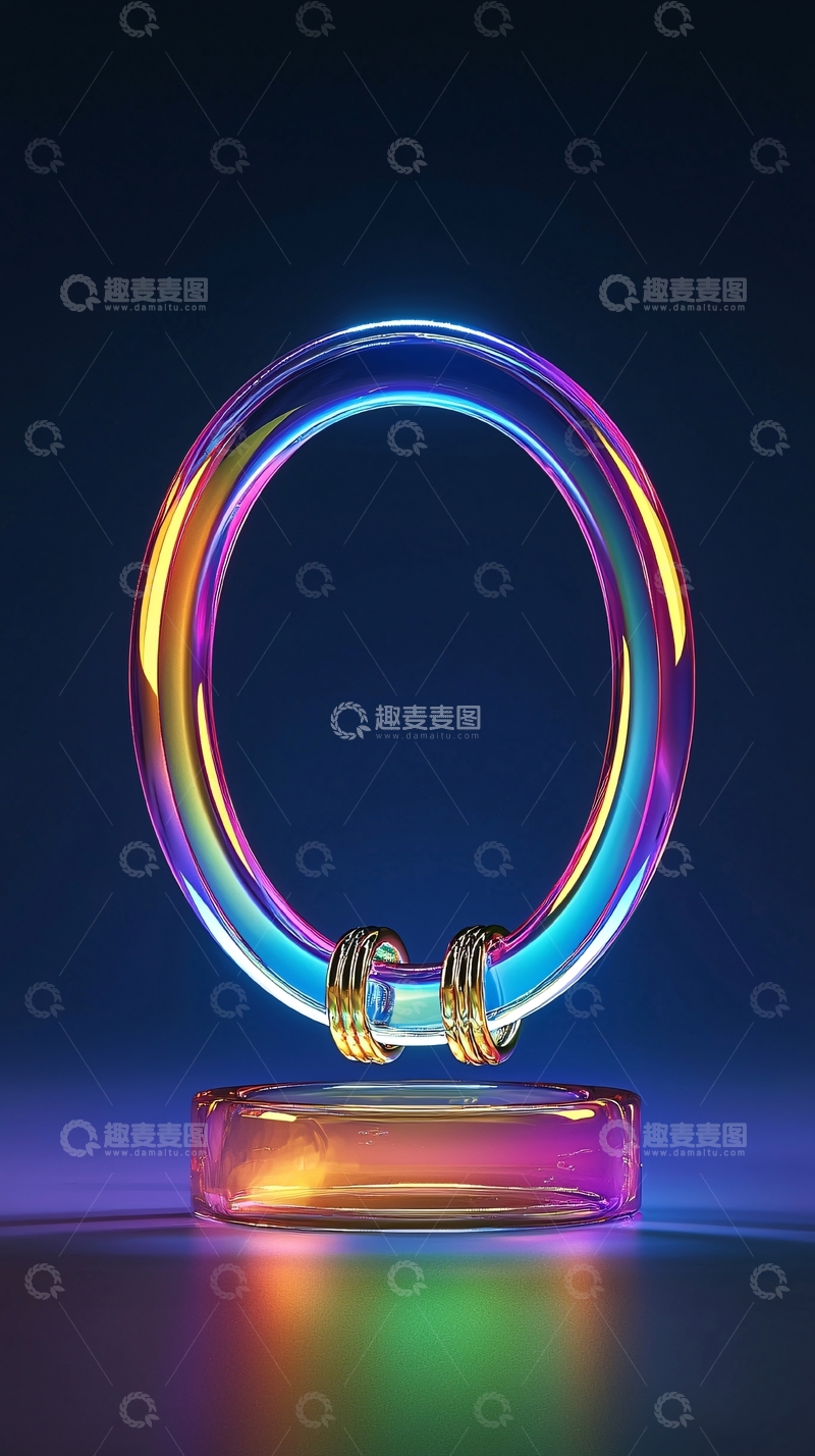 高清大图下载【趣麦麦图】彩虹玻璃环