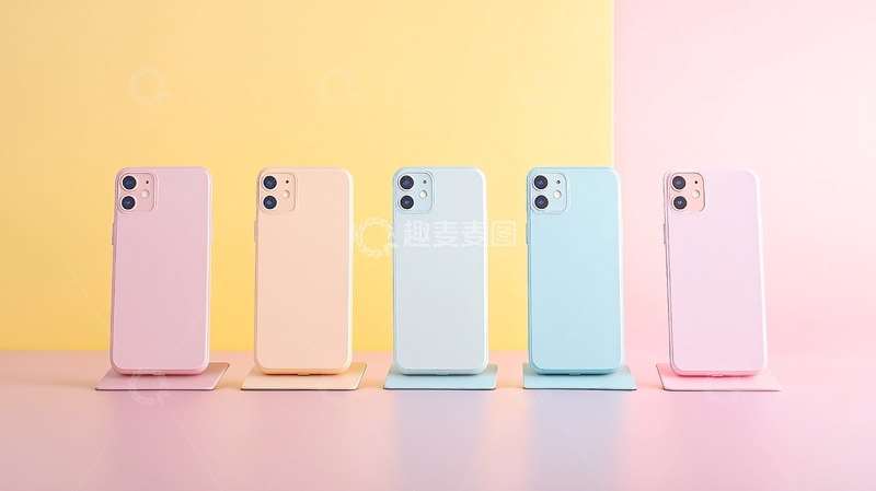 高清大图下载【趣麦麦图】五款彩色手机摆拍