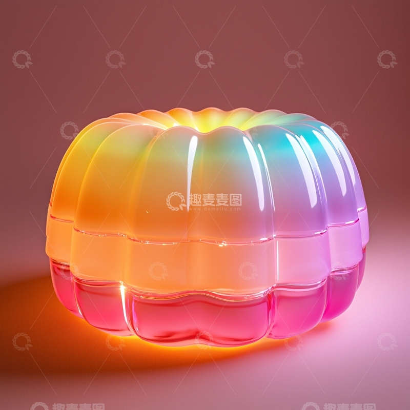 高清大图下载【趣麦麦图】彩虹色果冻甜点