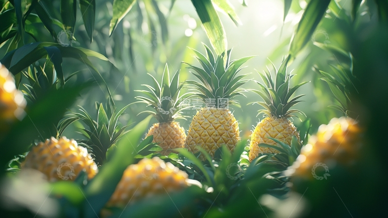 高清大图下载【趣麦麦图】阳光下的菠萝田