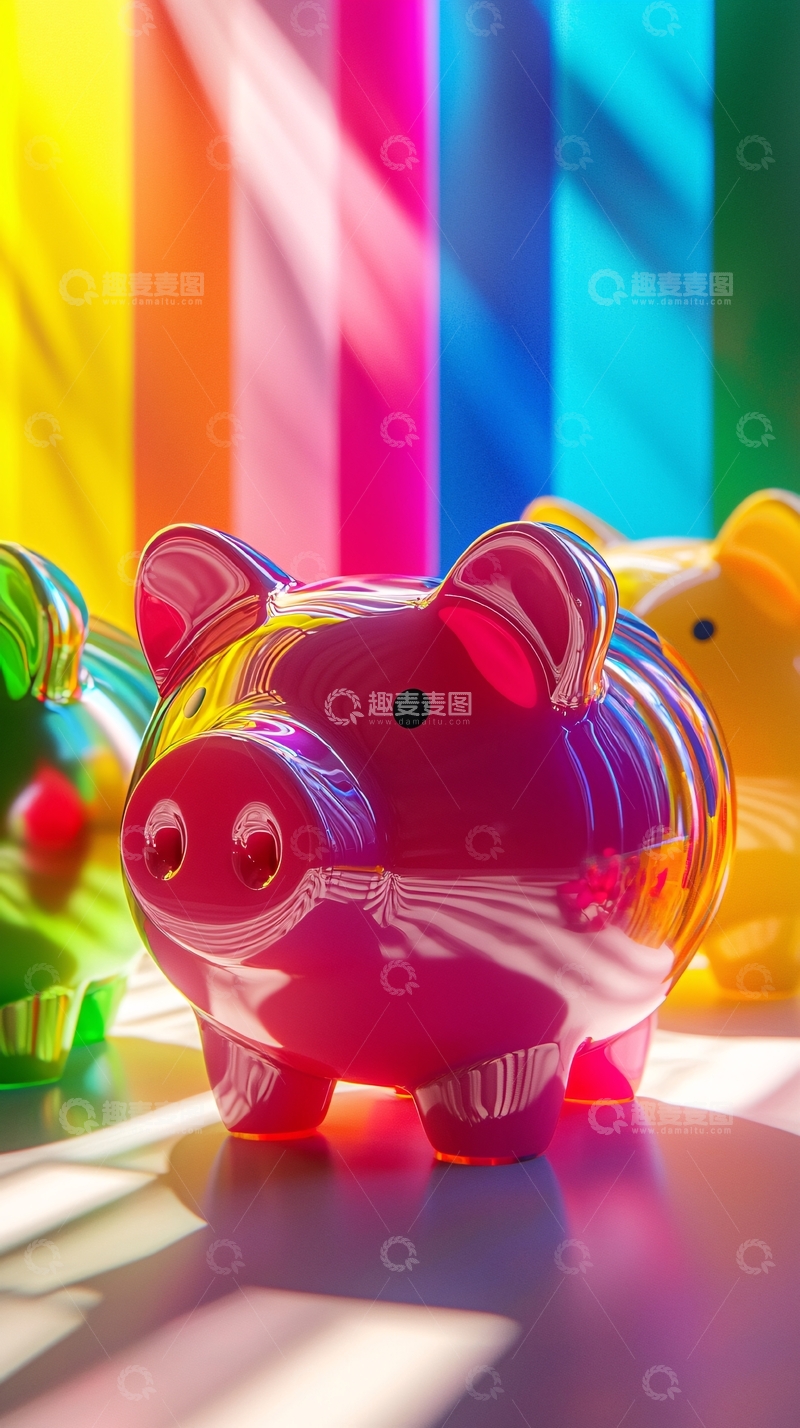 高清大图下载【趣麦麦图】彩色储钱罐