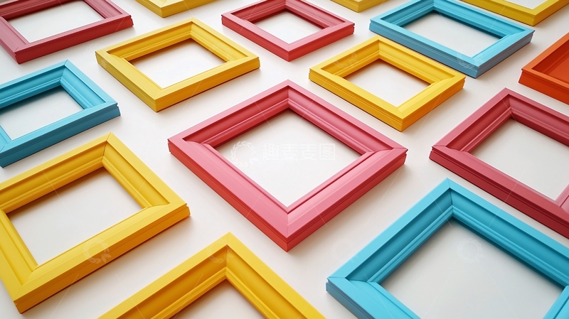 高清大图下载【趣麦麦图】彩色相框排列