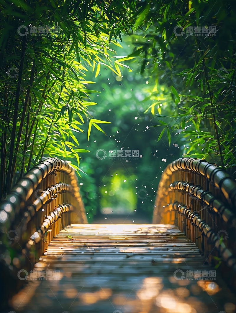 高清大图下载【趣麦麦图】竹桥