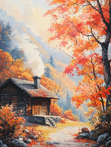 秋日山林小屋