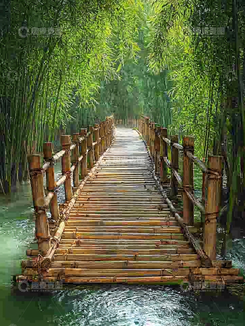 高清大图下载【趣麦麦图】竹桥
