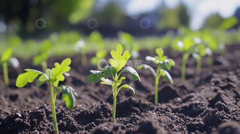 高清大图下载【趣麦麦图】阳光下茁壮成长的幼苗