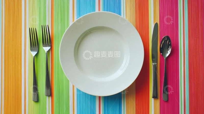 高清大图下载【趣麦麦图】彩色条纹桌布