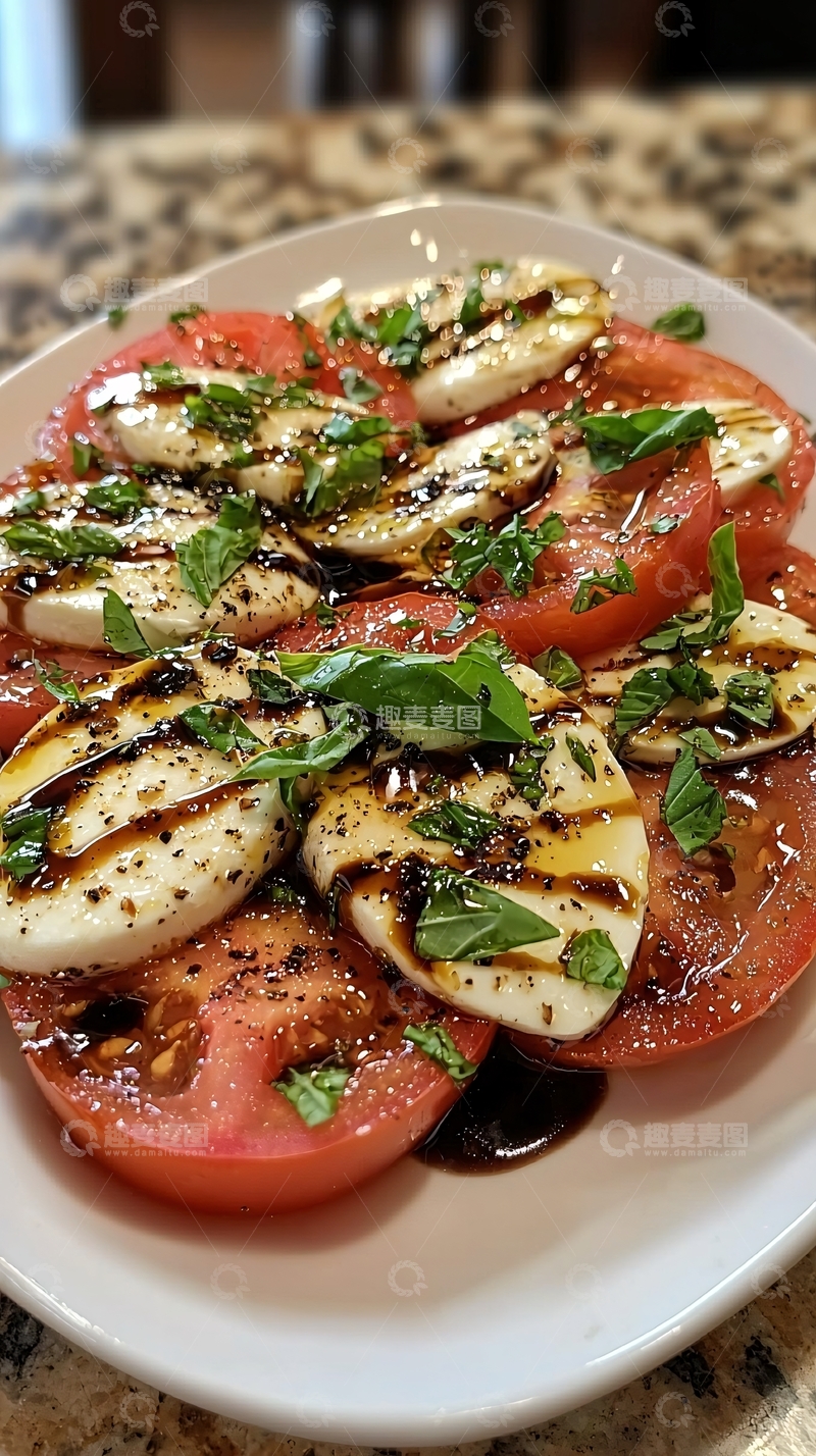高清大图下载【趣麦麦图】美味番茄马苏里拉沙拉