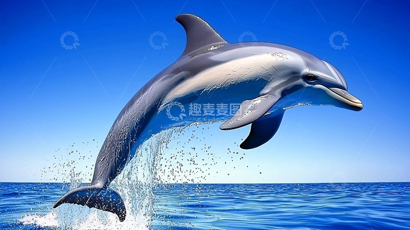 高清大图下载【趣麦麦图】海豚跃出水面