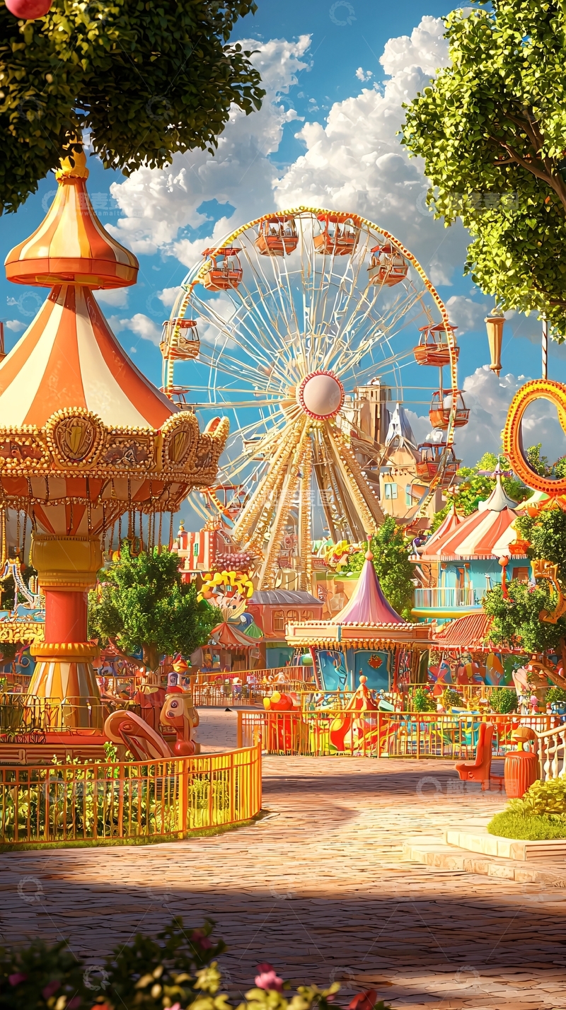 高清大图下载【趣麦麦图】梦幻游乐园风景