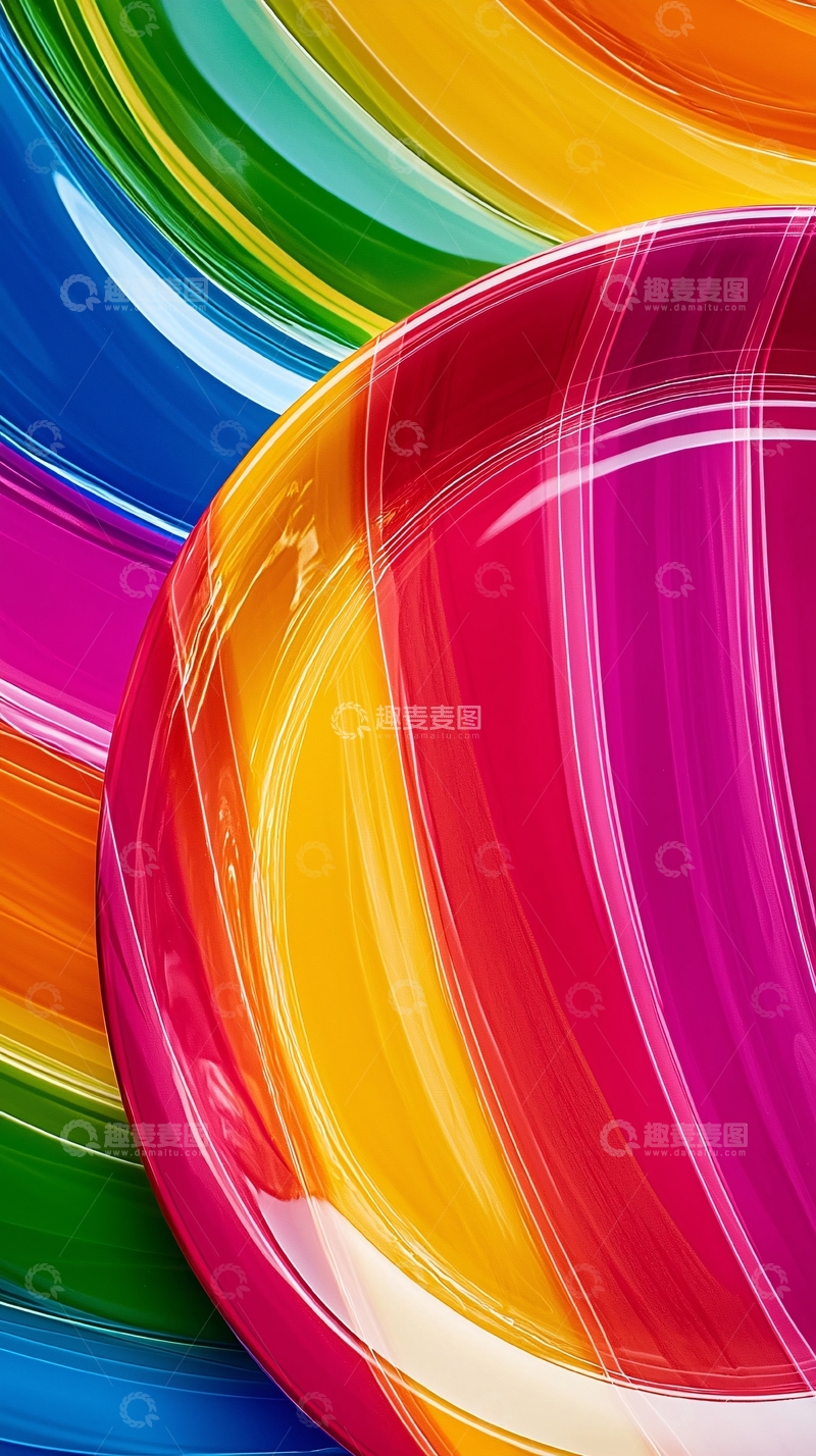 高清大图下载【趣麦麦图】彩虹条纹盘子