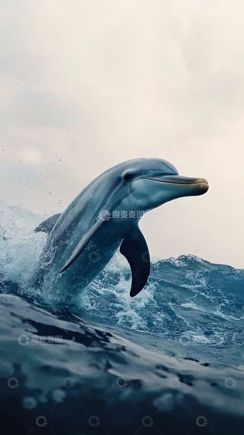 高清大图下载【趣麦麦图】海豚跃出水面