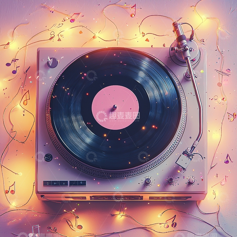 高清大图下载【趣麦麦图】黑胶唱片机