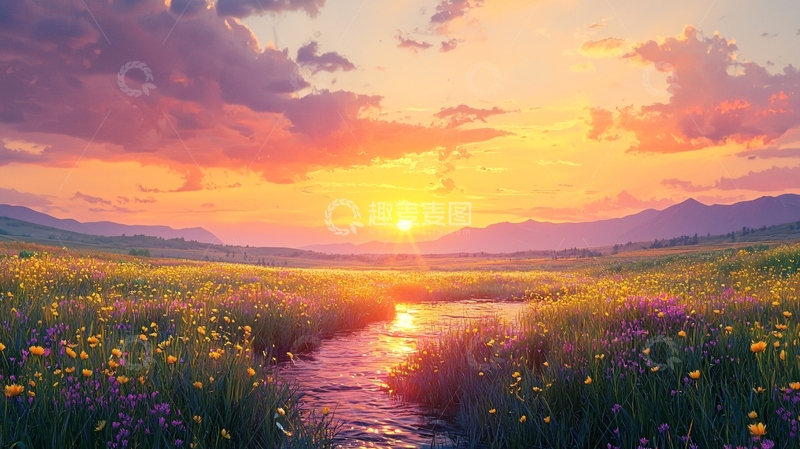 高清大图下载【趣麦麦图】日落