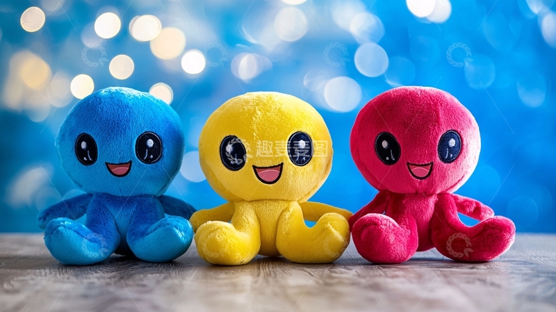 高清大图下载【趣麦麦图】三只可爱卡通章鱼玩偶