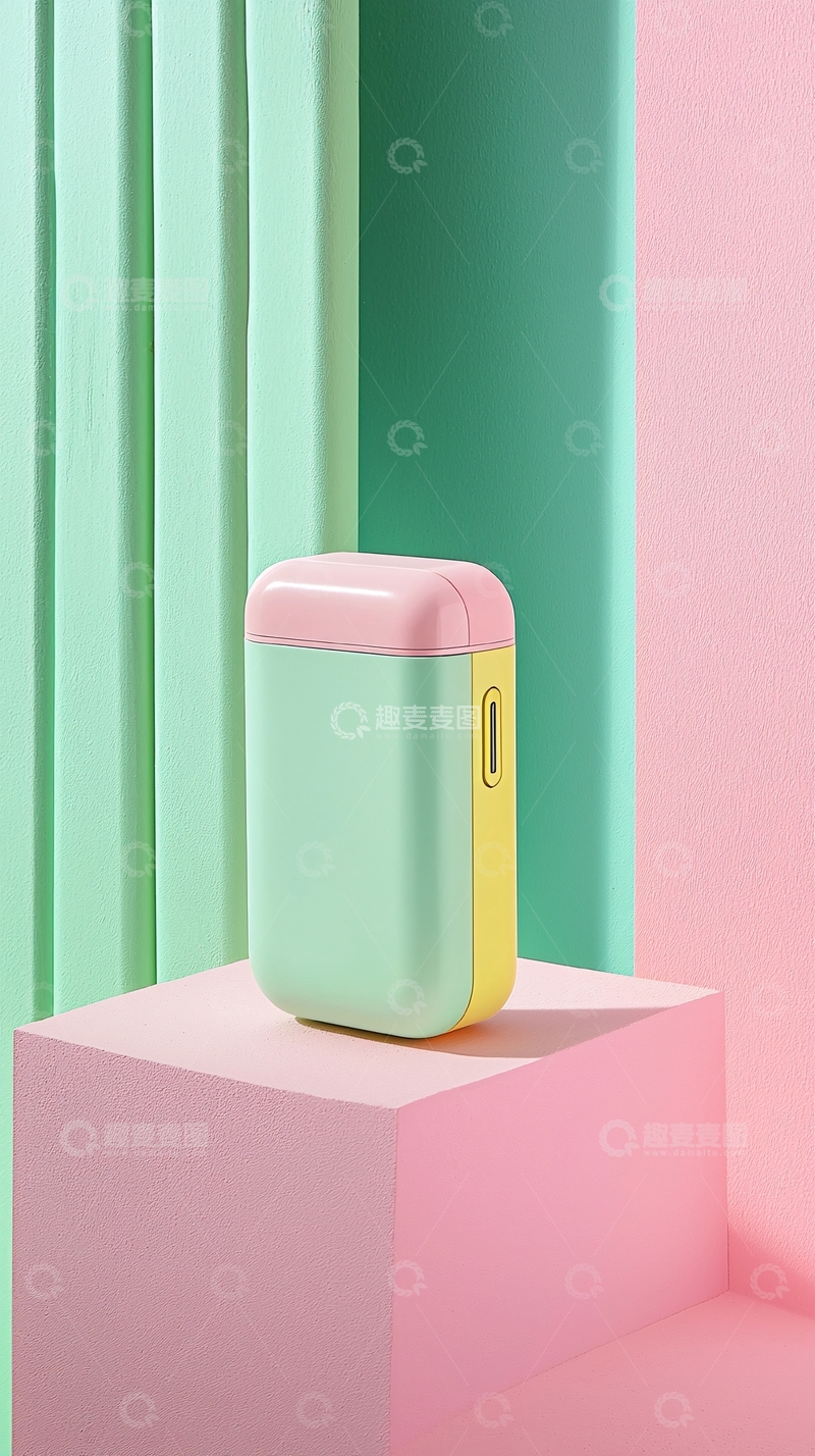 高清大图下载【趣麦麦图】简约粉色绿色充电宝