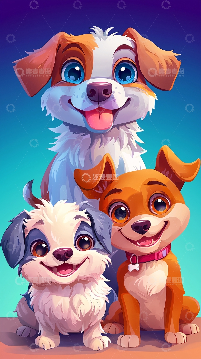 高清大图下载【趣麦麦图】可爱卡通小狗