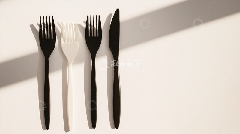 高清大图下载【趣麦麦图】黑白餐具