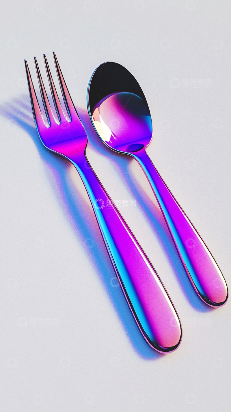 高清大图下载【趣麦麦图】彩虹勺子叉子