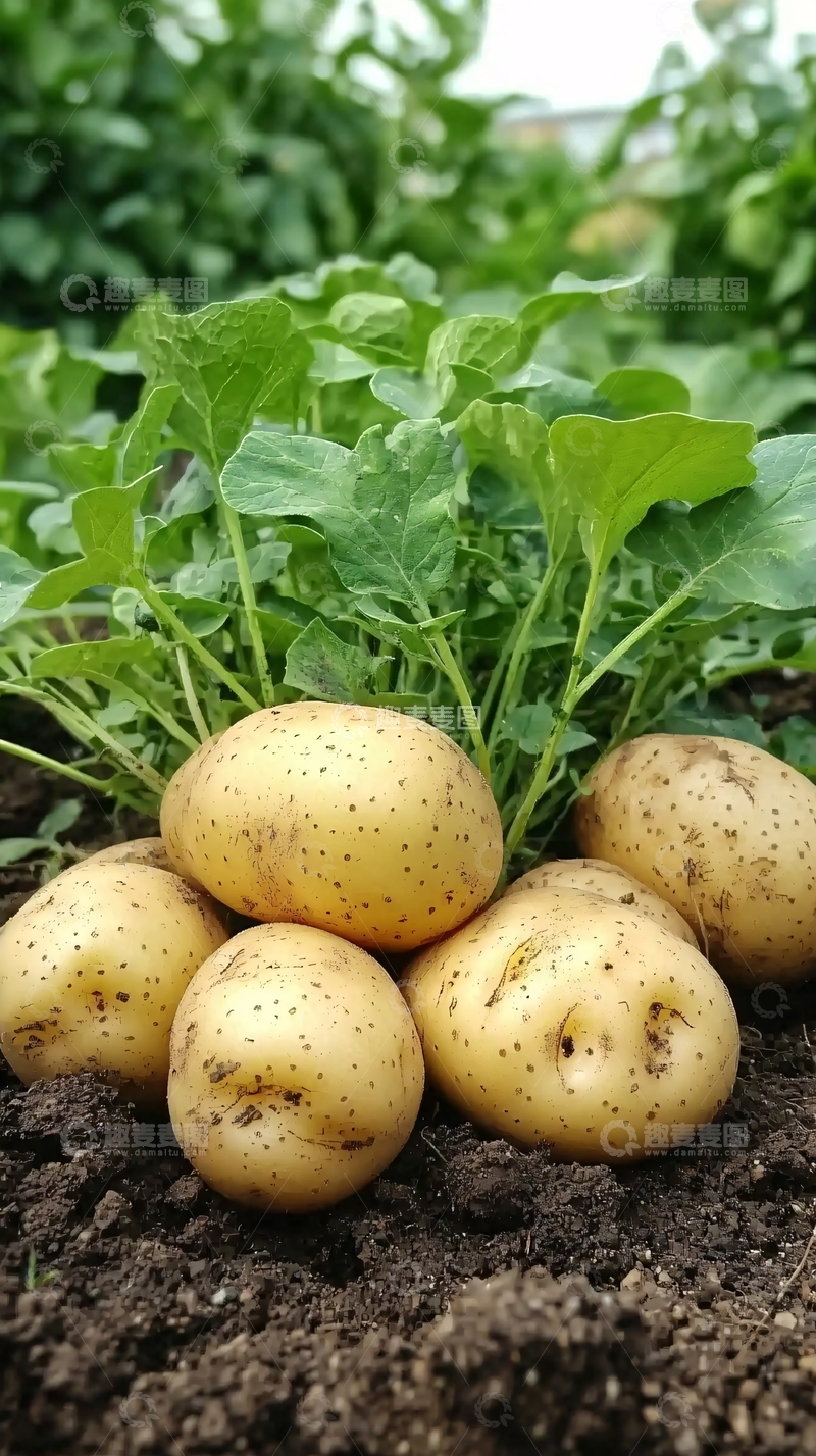 高清大图下载【趣麦麦图】新鲜土豆丰收田园景色