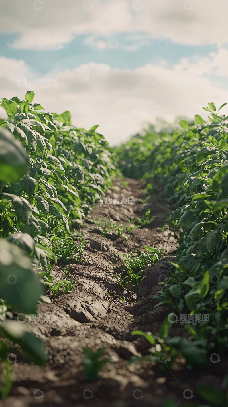 高清大图下载【趣麦麦图】田间小路土豆田