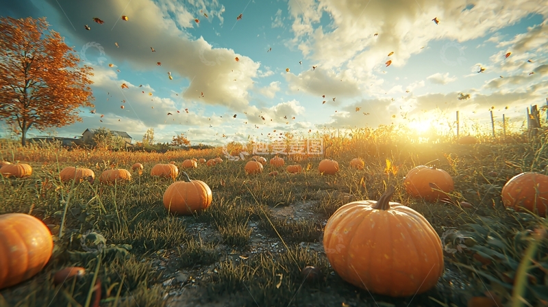 高清大图下载【趣麦麦图】秋日南瓜田园风光