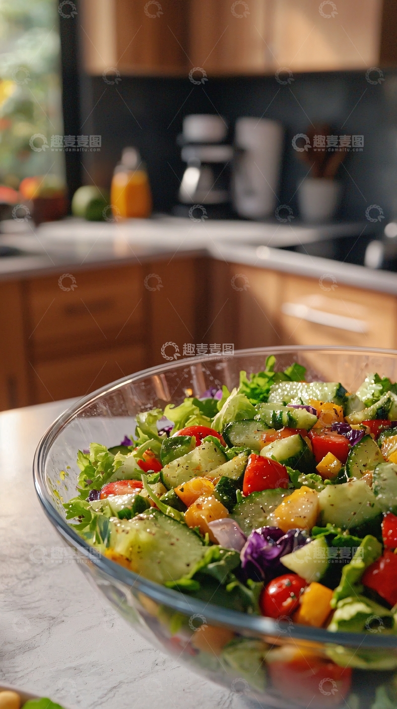 高清大图下载【趣麦麦图】大碗新鲜蔬菜沙拉