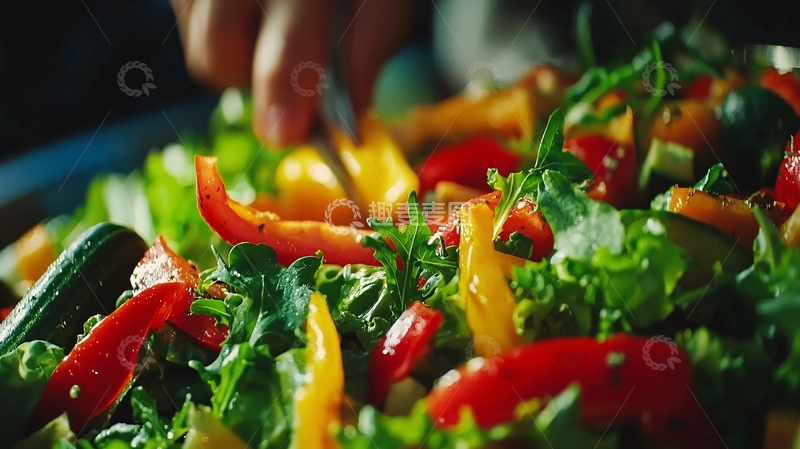 高清大图下载【趣麦麦图】新鲜蔬菜沙拉特写