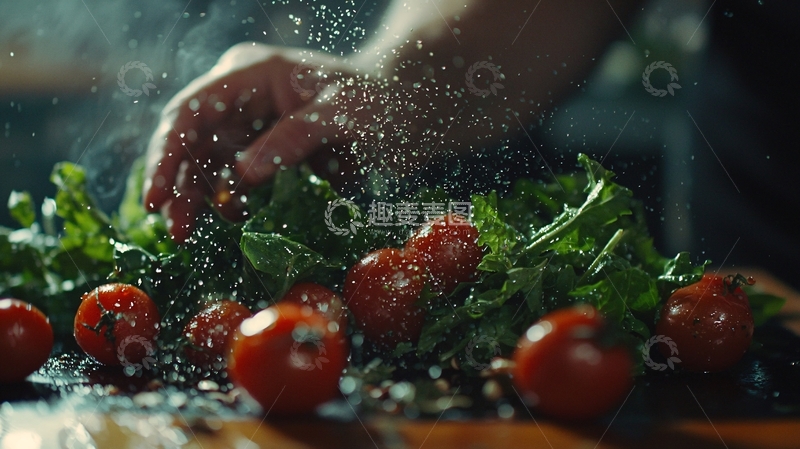 高清大图下载【趣麦麦图】厨师料理新鲜蔬菜