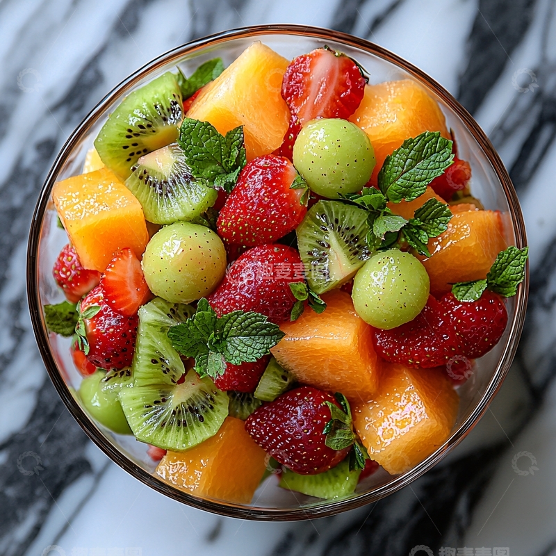 高清大图下载【趣麦麦图】水果沙拉俯视图