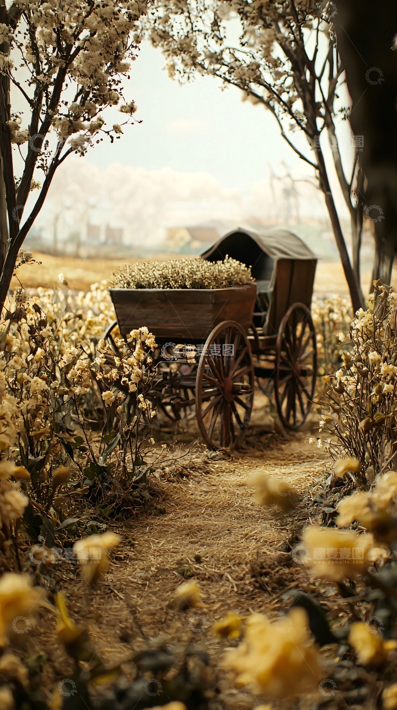 高清大图下载【趣麦麦图】田园风格复古马车